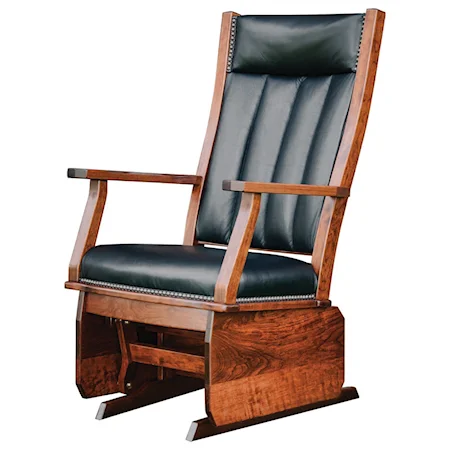 Mission Solid Wood Glider with Nailhead Trim